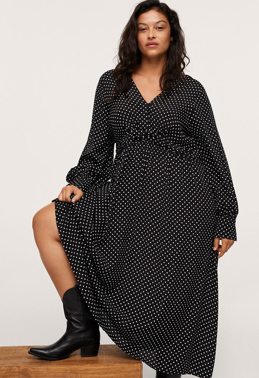 MANGO - Plus dress rose - black