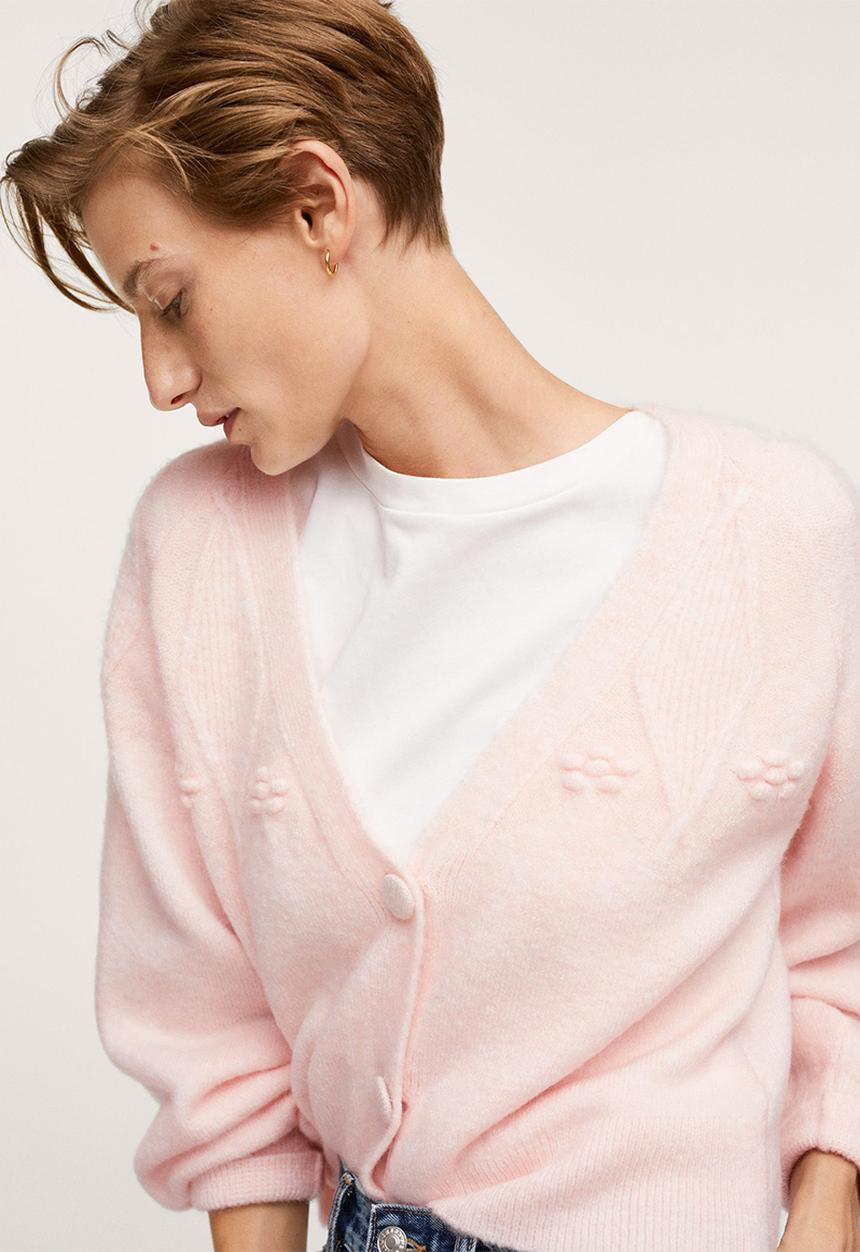 MANGO - Cardigan estrella - light/pastel pink
