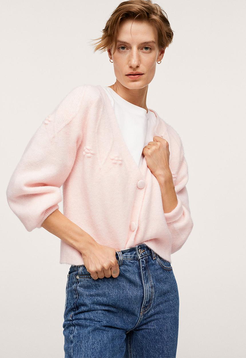 MANGO - Cardigan estrella - light/pastel pink