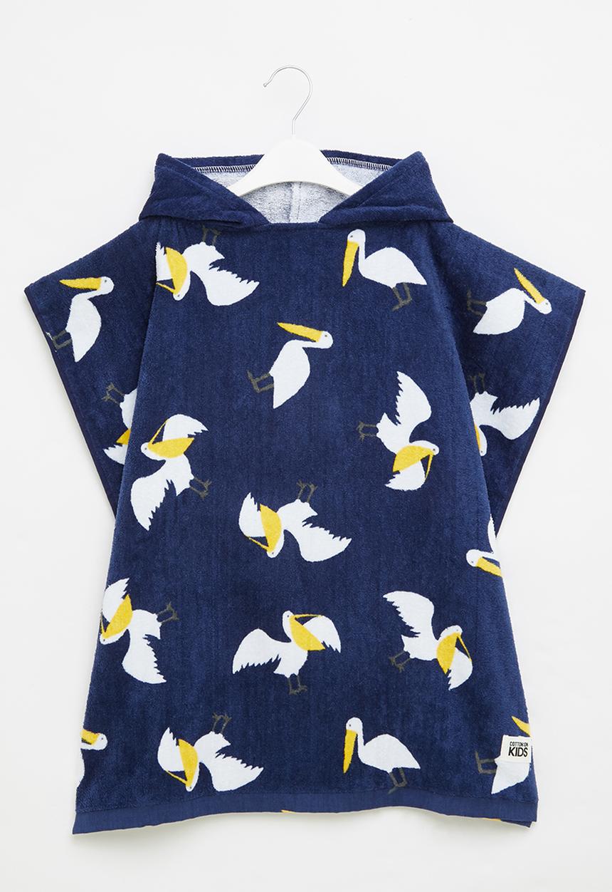 Cotton On - Kids hooded towel - indigo pelican