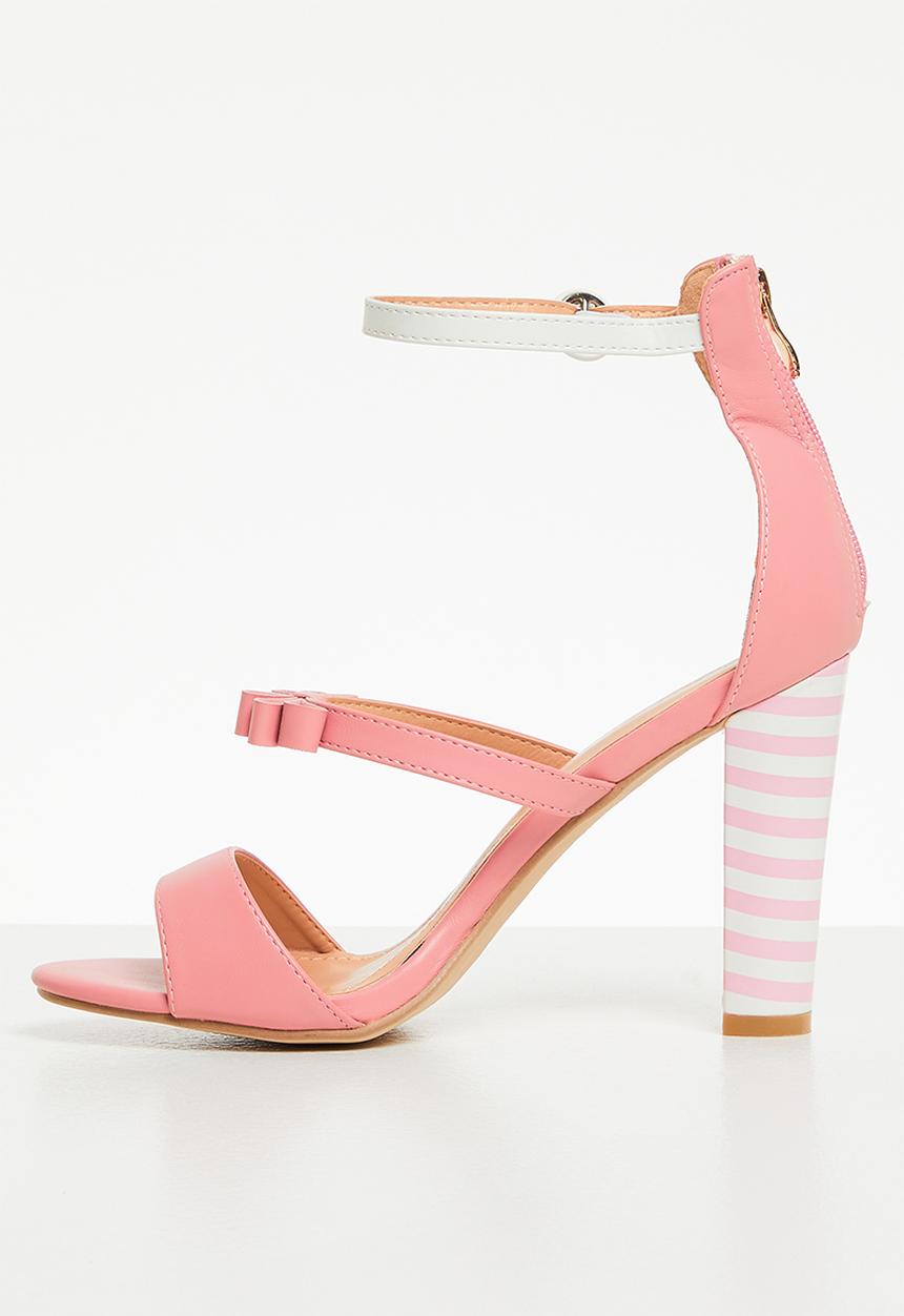 Seduction - Ankle strap stripe block heel - mink