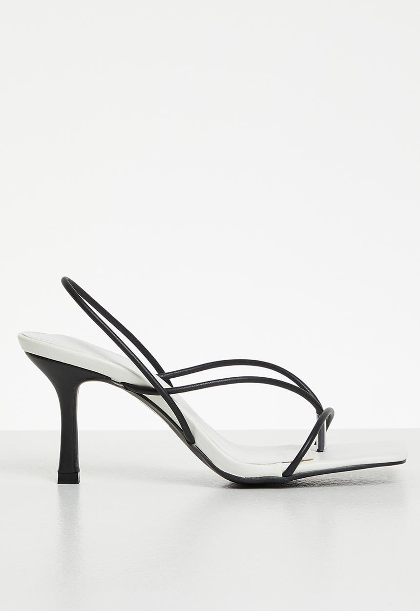 Public Desire - Annika strappy mule heel - black & white
