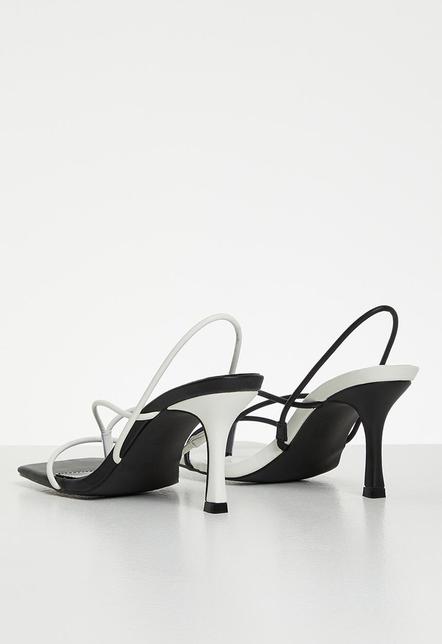 Public Desire - Annika strappy mule heel - black & white