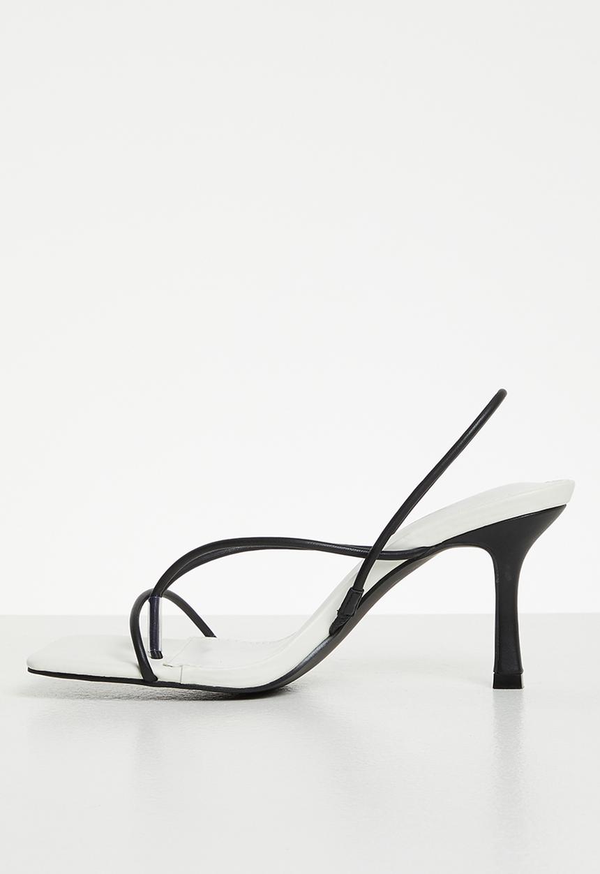 Public Desire - Annika strappy mule heel - black & white