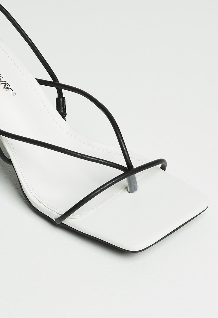 Public Desire - Annika strappy mule heel - black & white