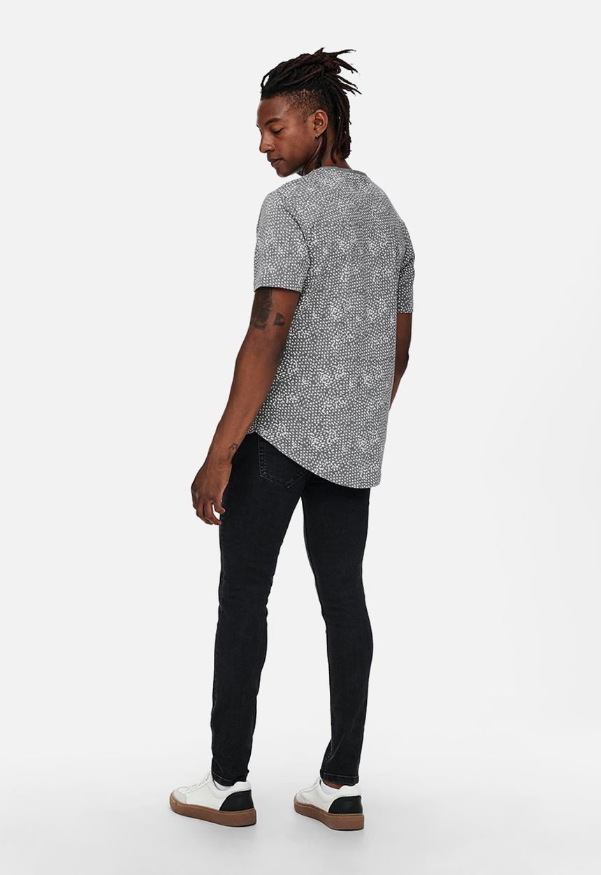 Only & Sons - Onssika life longy short sleeve nf 9926 - grey