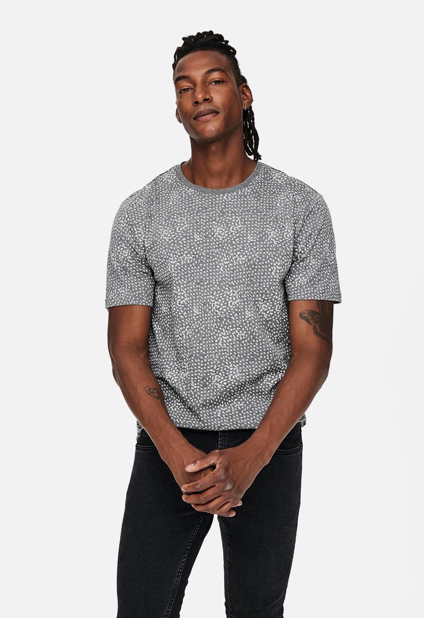 Only & Sons - Onssika life longy short sleeve nf 9926 - grey