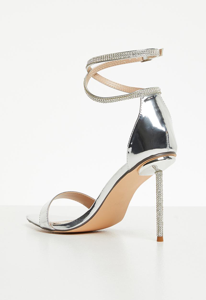 Miss Black - Lambada1 barely there heel - silver