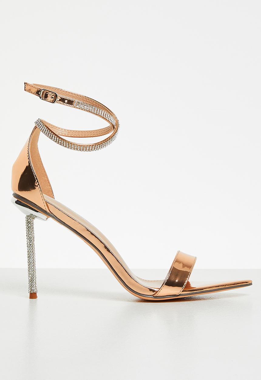 Miss Black - Lambada1 barely there heel - rose gold