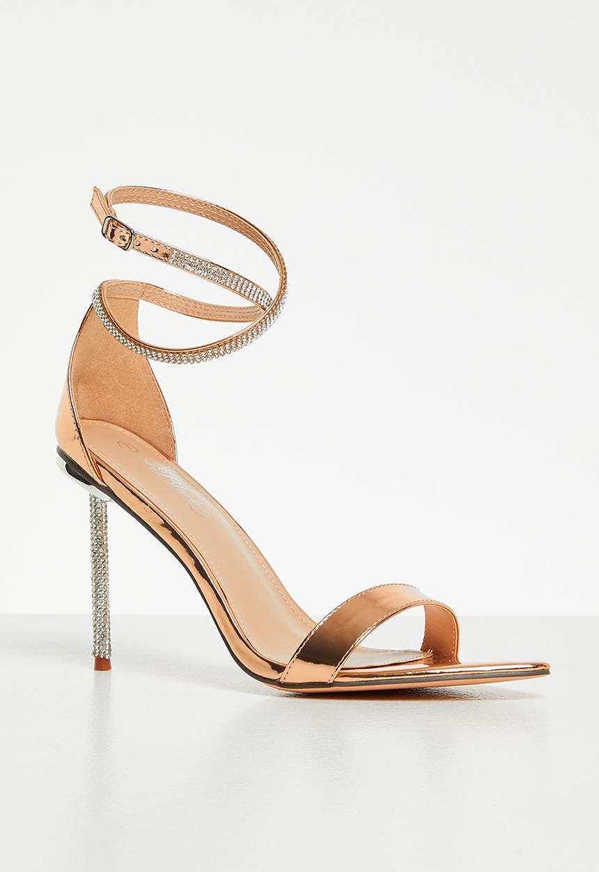 Miss Black - Lambada1 barely there heel - rose gold