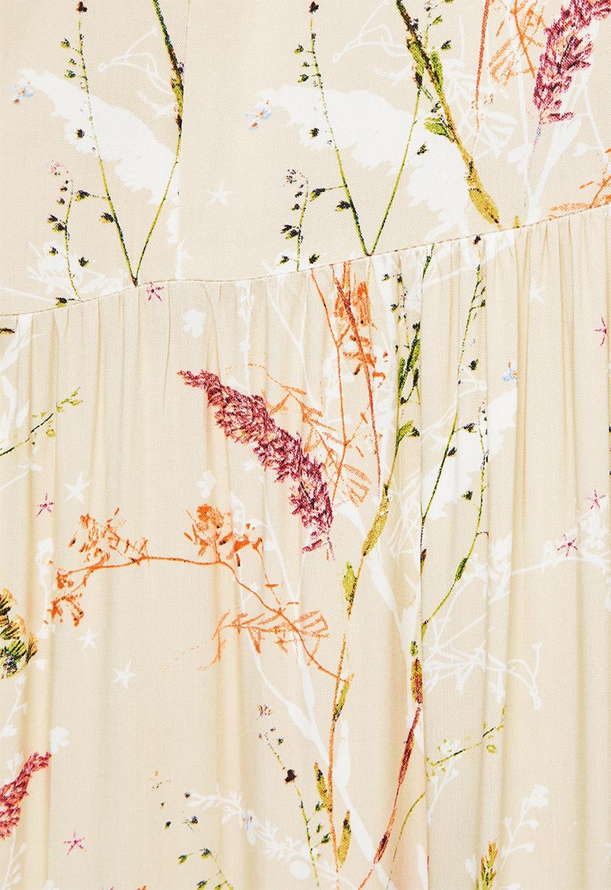 edit - Drawstring tiered maxi - pressed flower