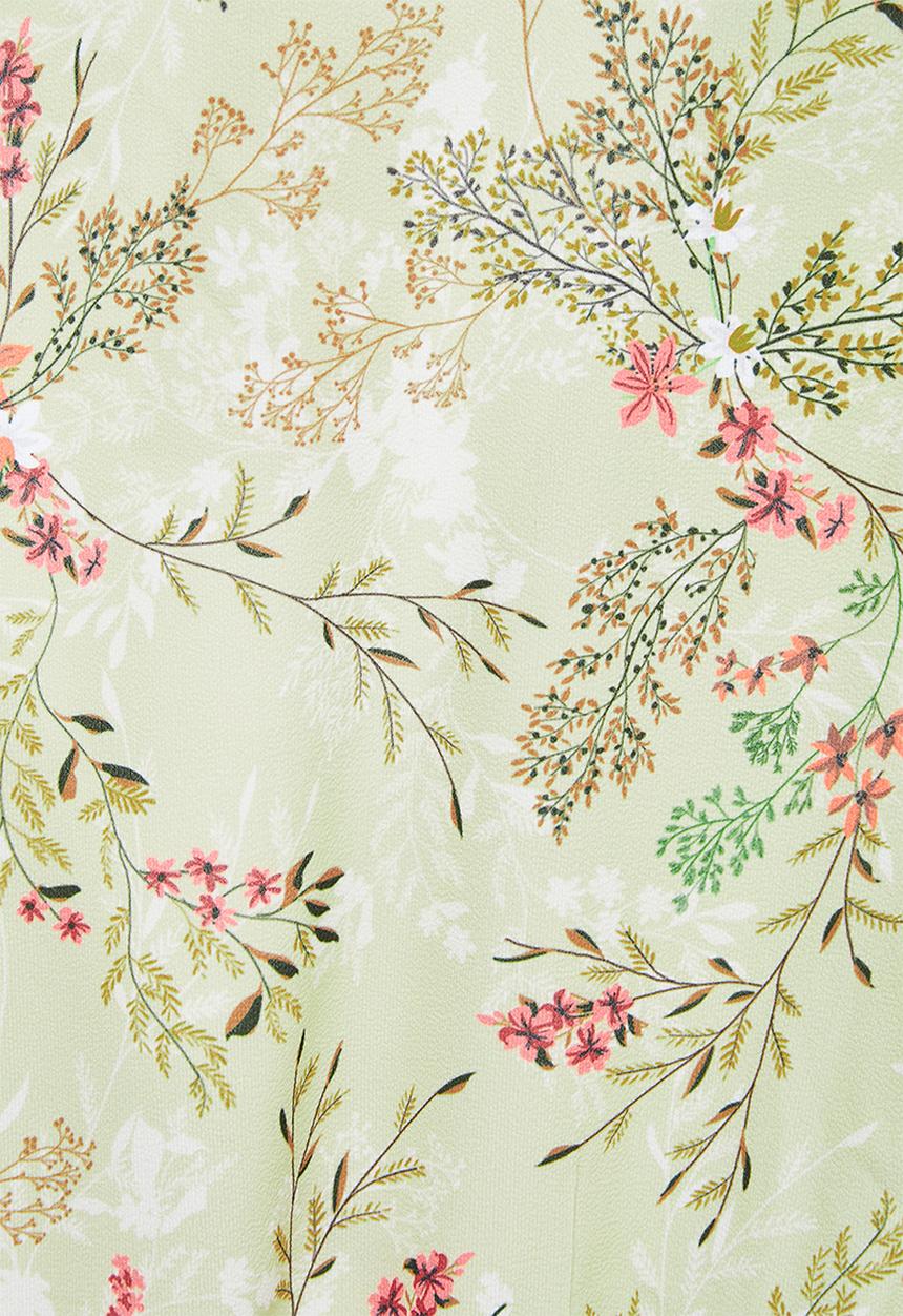 edit - Balloon sleeve wrap blouse - aqua blossom