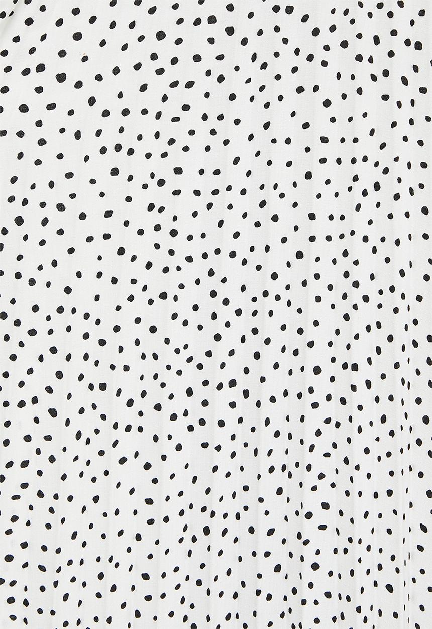 MILLA - Pleated cami midi dress - ivory black spot