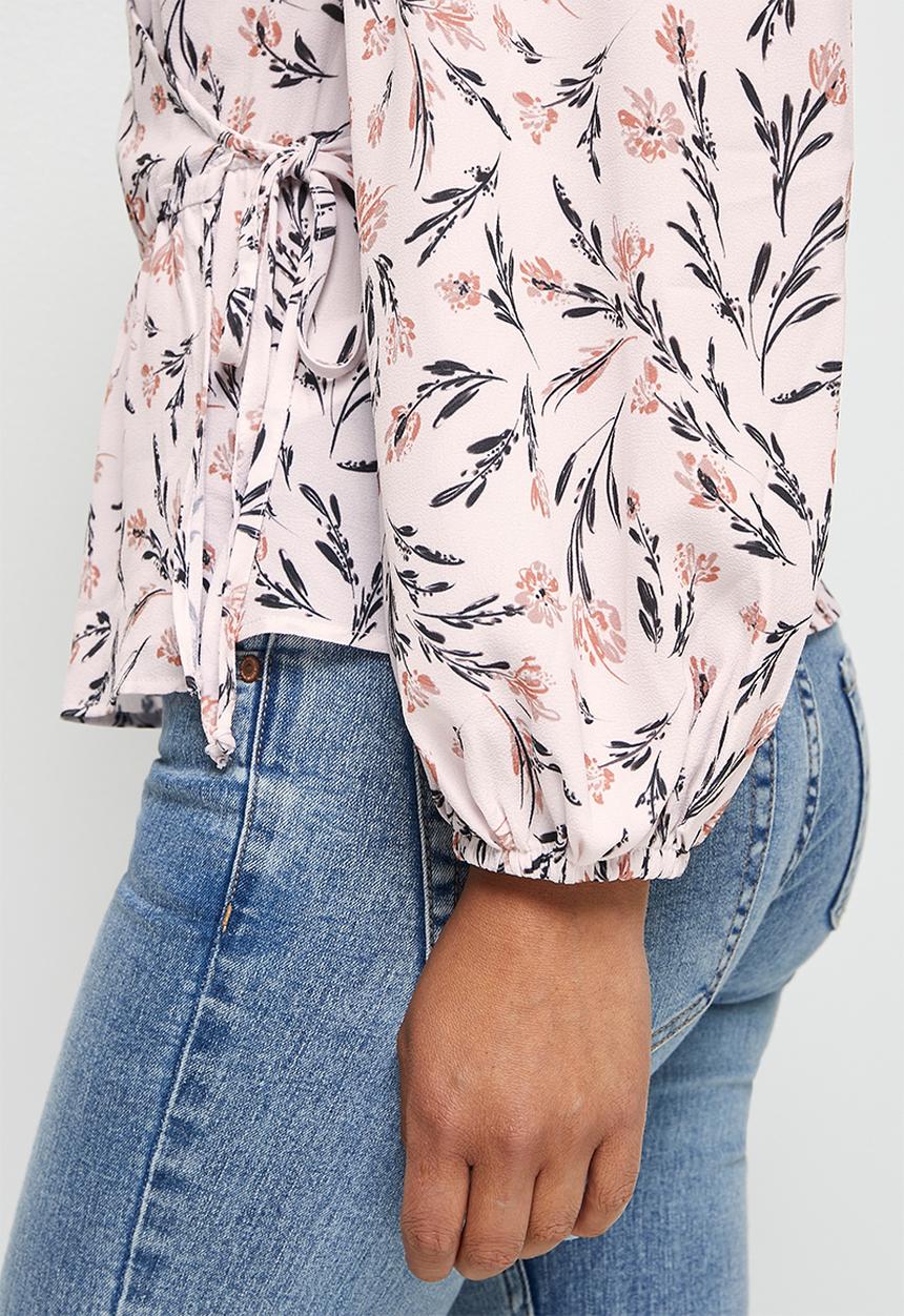 edit - Balloon sleeve wrap blouse - ditsy floral