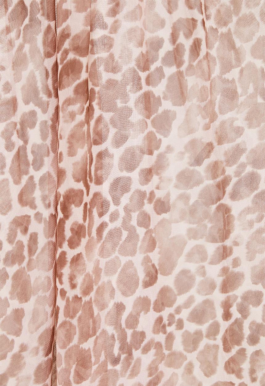 edit - Chiffon puffed sleeve blouse - watercolour giraffe