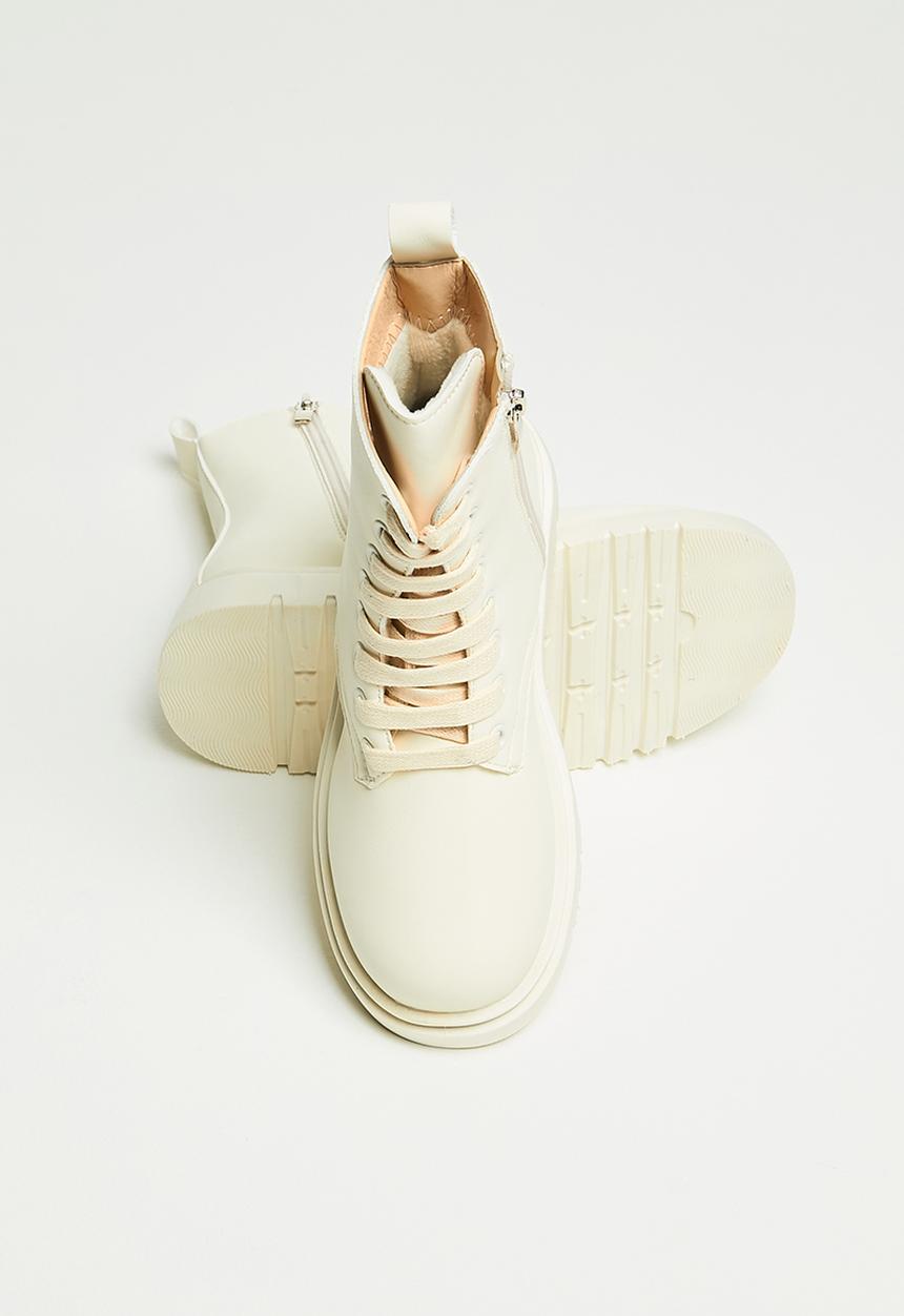 Pop Candy - Girls lace up boot - cream