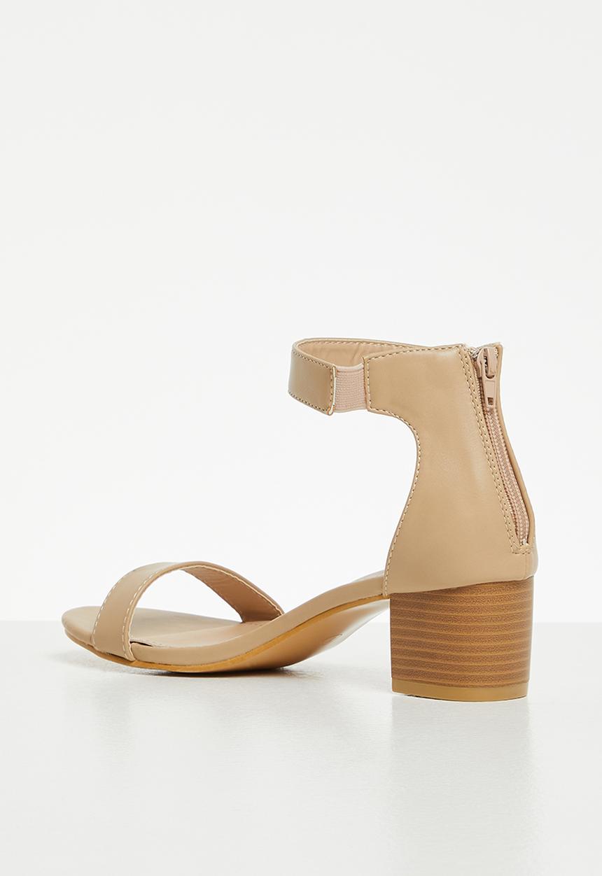 Jada - Barly there ankle strap block heel - neutral 