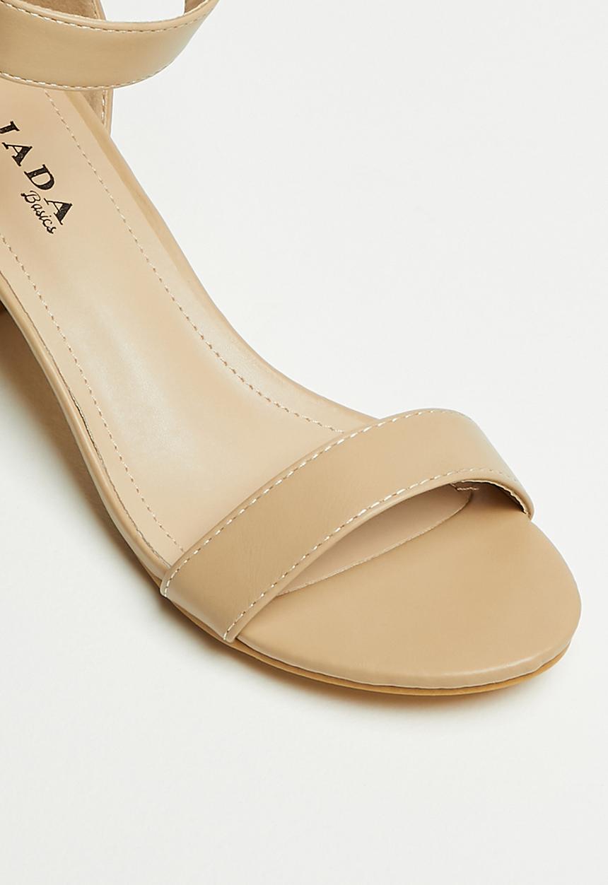 Jada - Barly there ankle strap block heel - neutral 