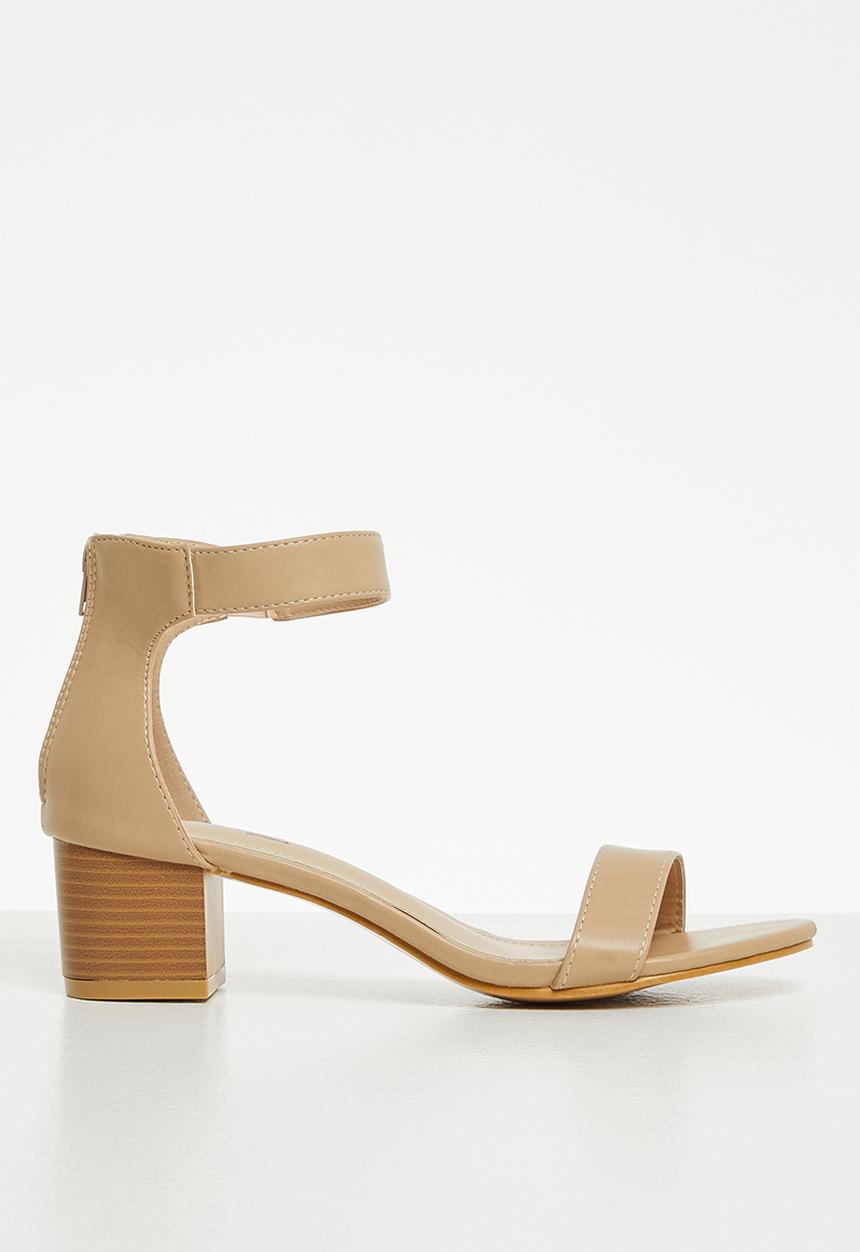 Jada - Barly there ankle strap block heel - neutral 