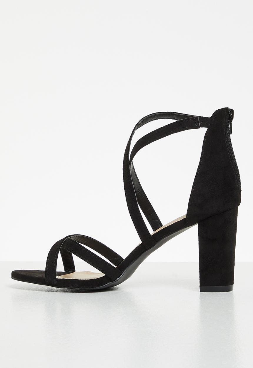 Jada - Barely there vamp toe heel - black