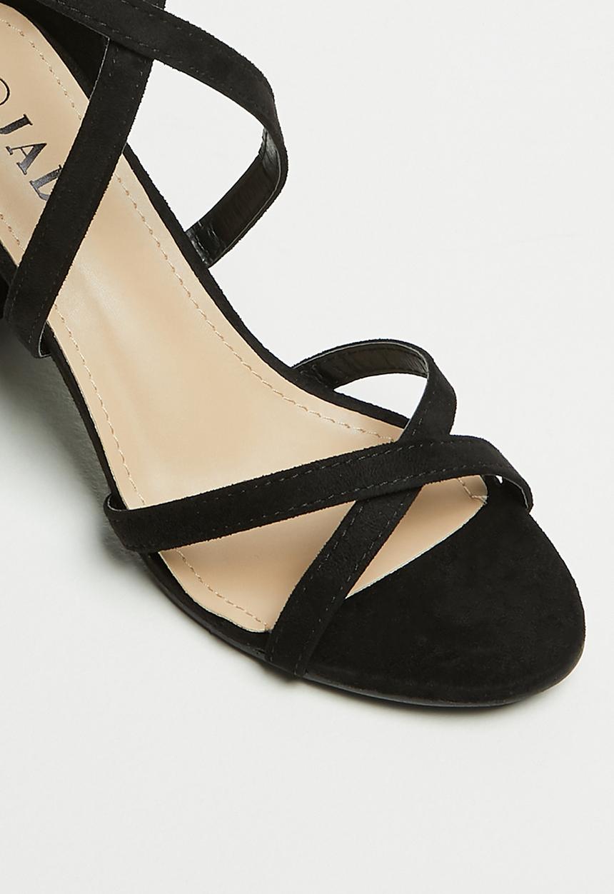 Jada - Barely there vamp toe heel - black