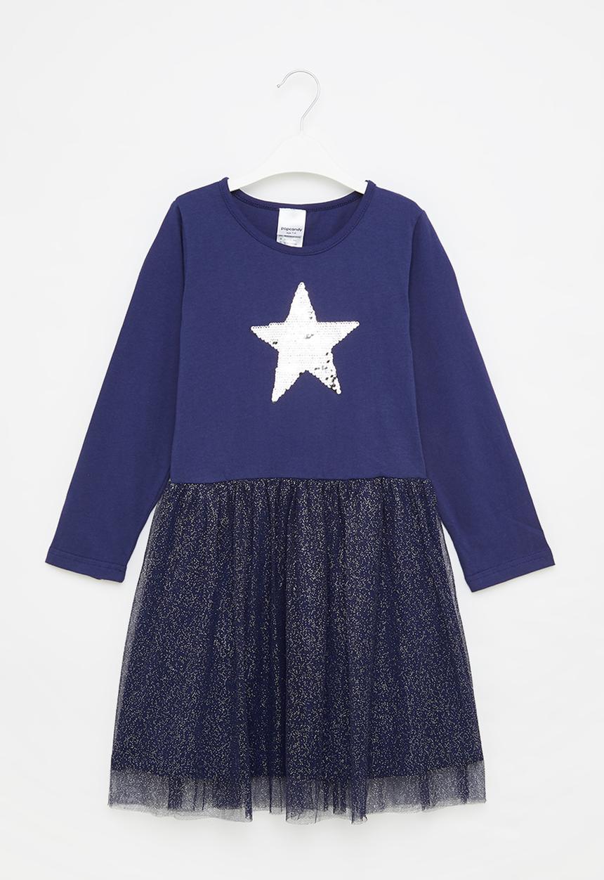 Pop Candy - Girls star tutu dress - navy