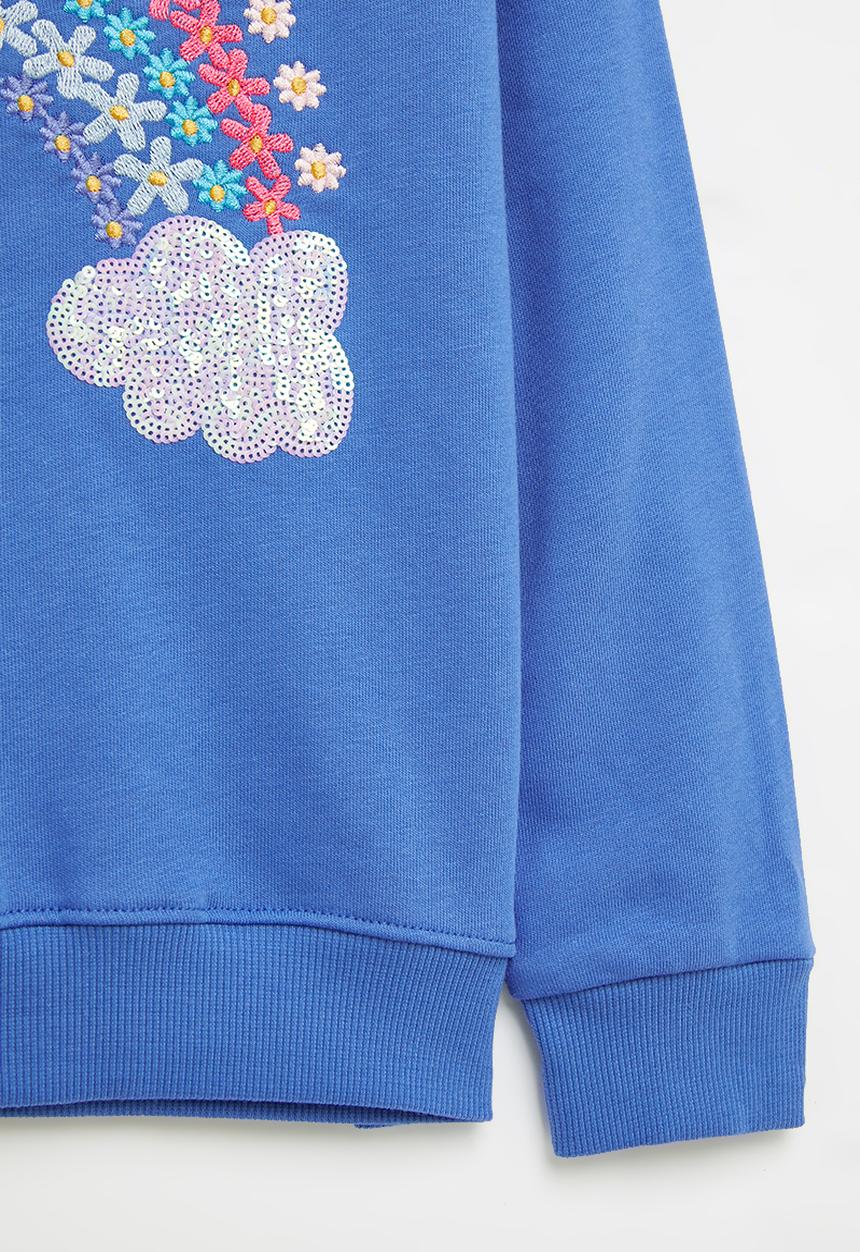 Pop Candy - Girls rainbow sweatshirt - blue