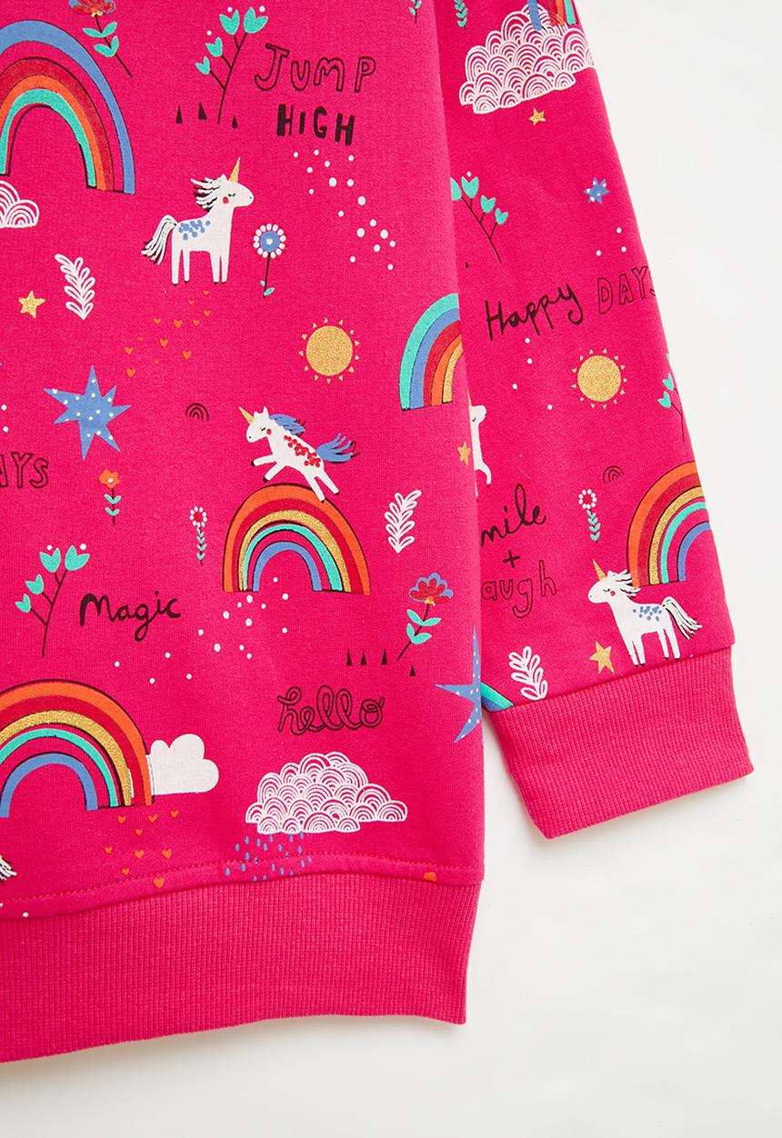 Pop Candy - Girls rainbow & unicorn sweatshirt - pink