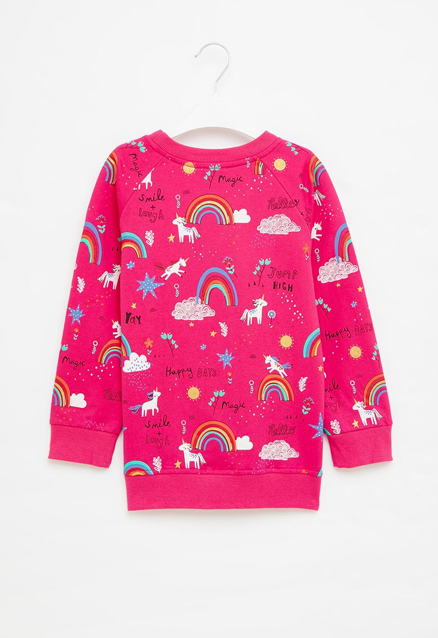 Pop Candy - Girls rainbow & unicorn sweatshirt - pink
