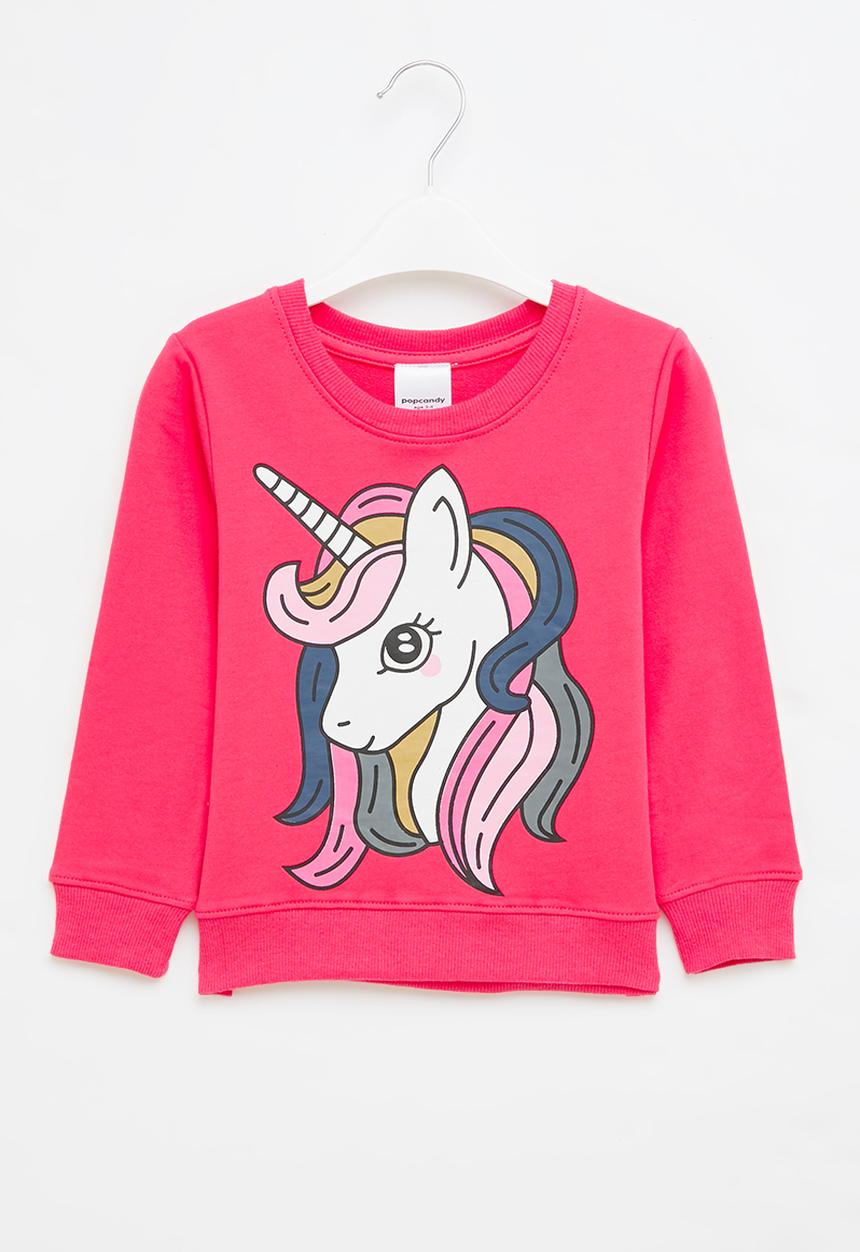 Pop Candy - Girls unicorn sweatshirt - hot pink