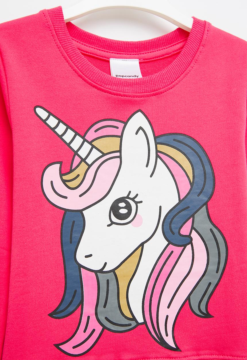 Pop Candy - Girls unicorn sweatshirt - hot pink