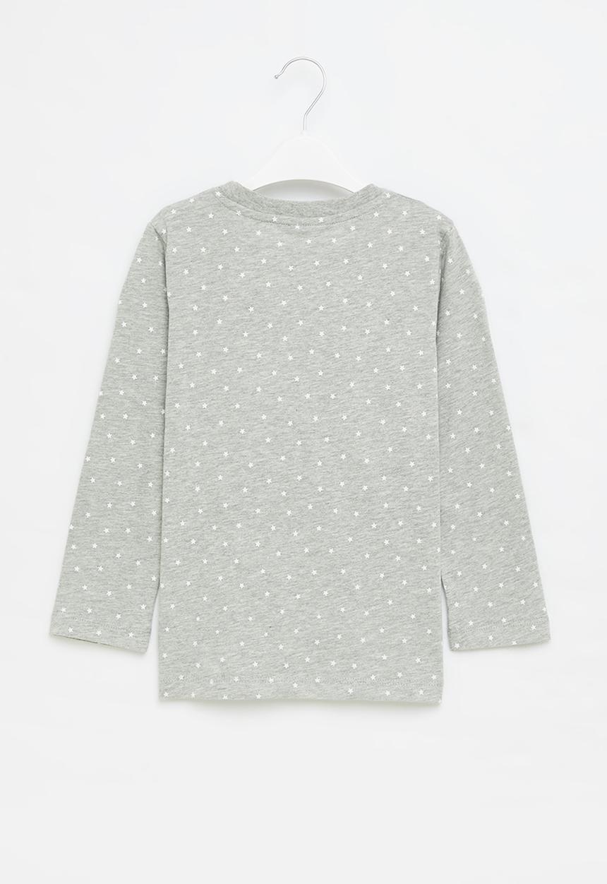 Pop Candy - Girls polka dot graphic tee - grey