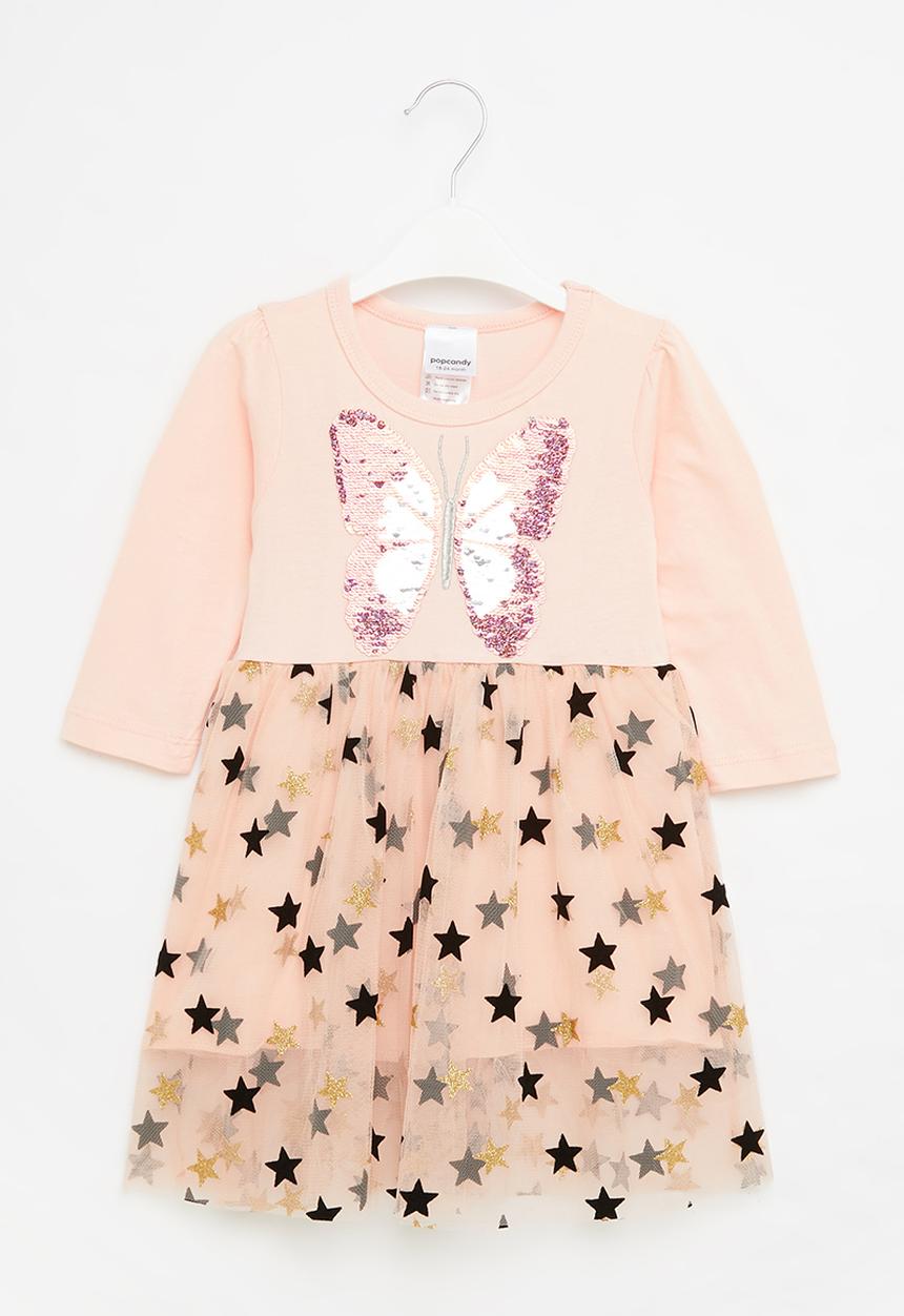 Pop Candy - Girls butterfly & star dress - pink 
