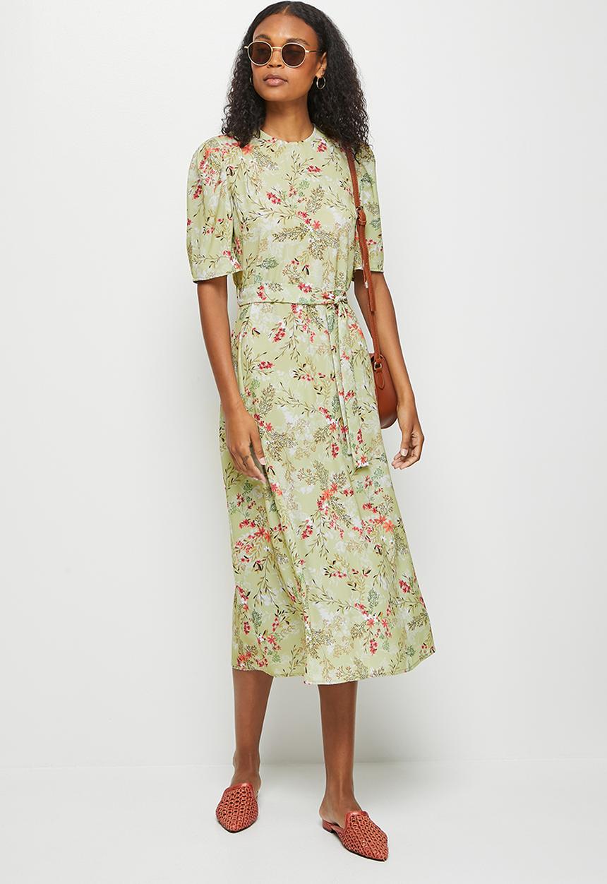 edit - Puff sleeve fit & flare maxi - soft blossom