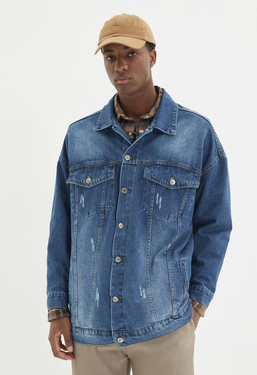 Trendyol - Abrasion detailed jacket - indigo