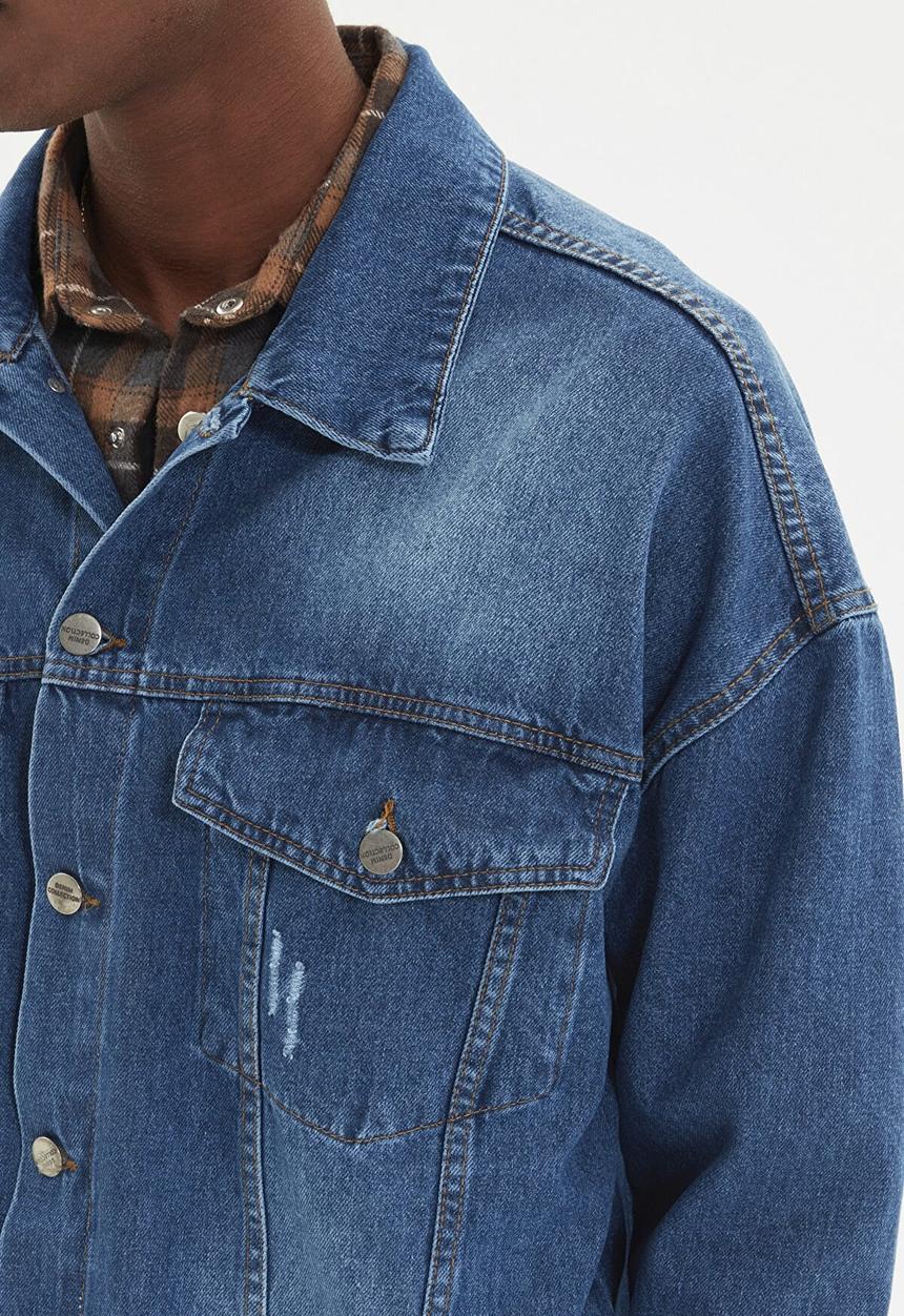Trendyol - Abrasion detailed jacket - indigo