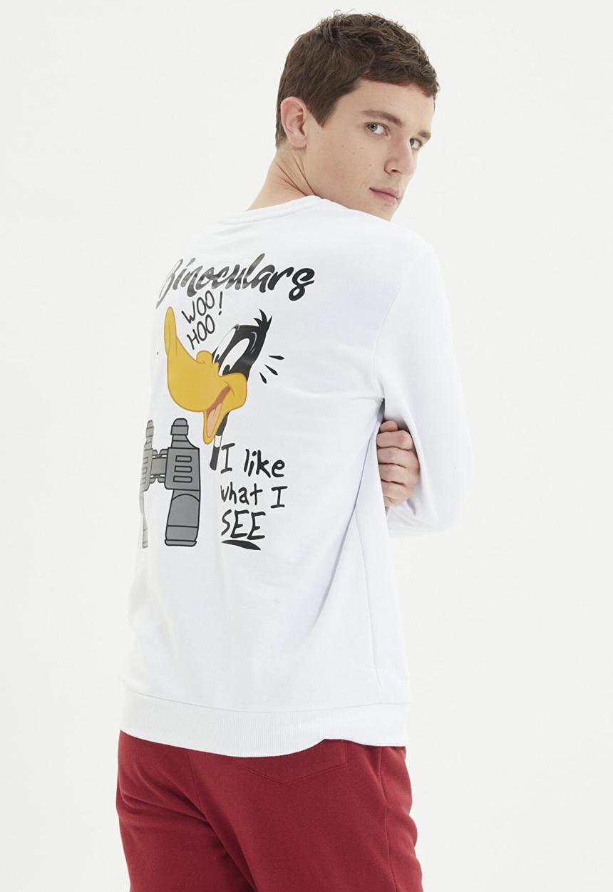 Trendyol - Back printed sweater - white