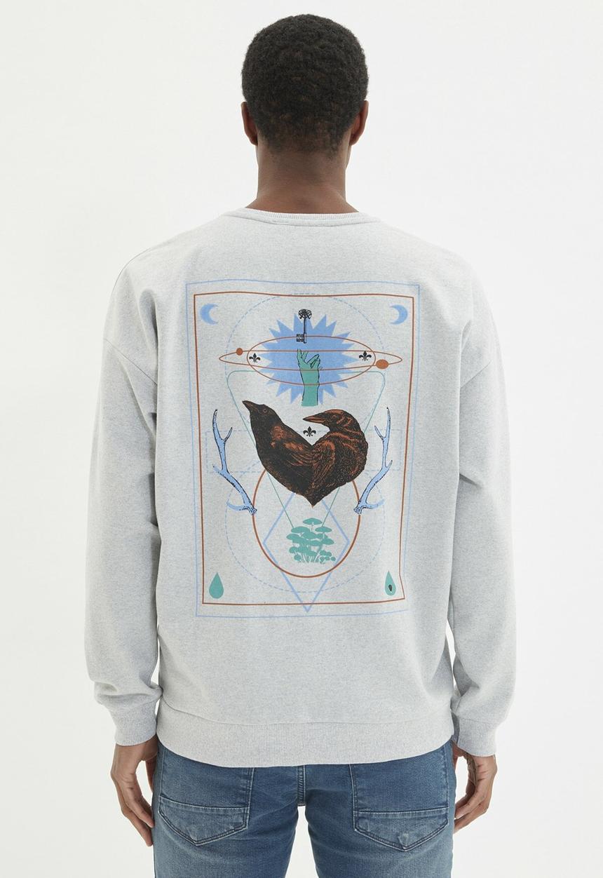 Trendyol - Birds back printed sweater - grey