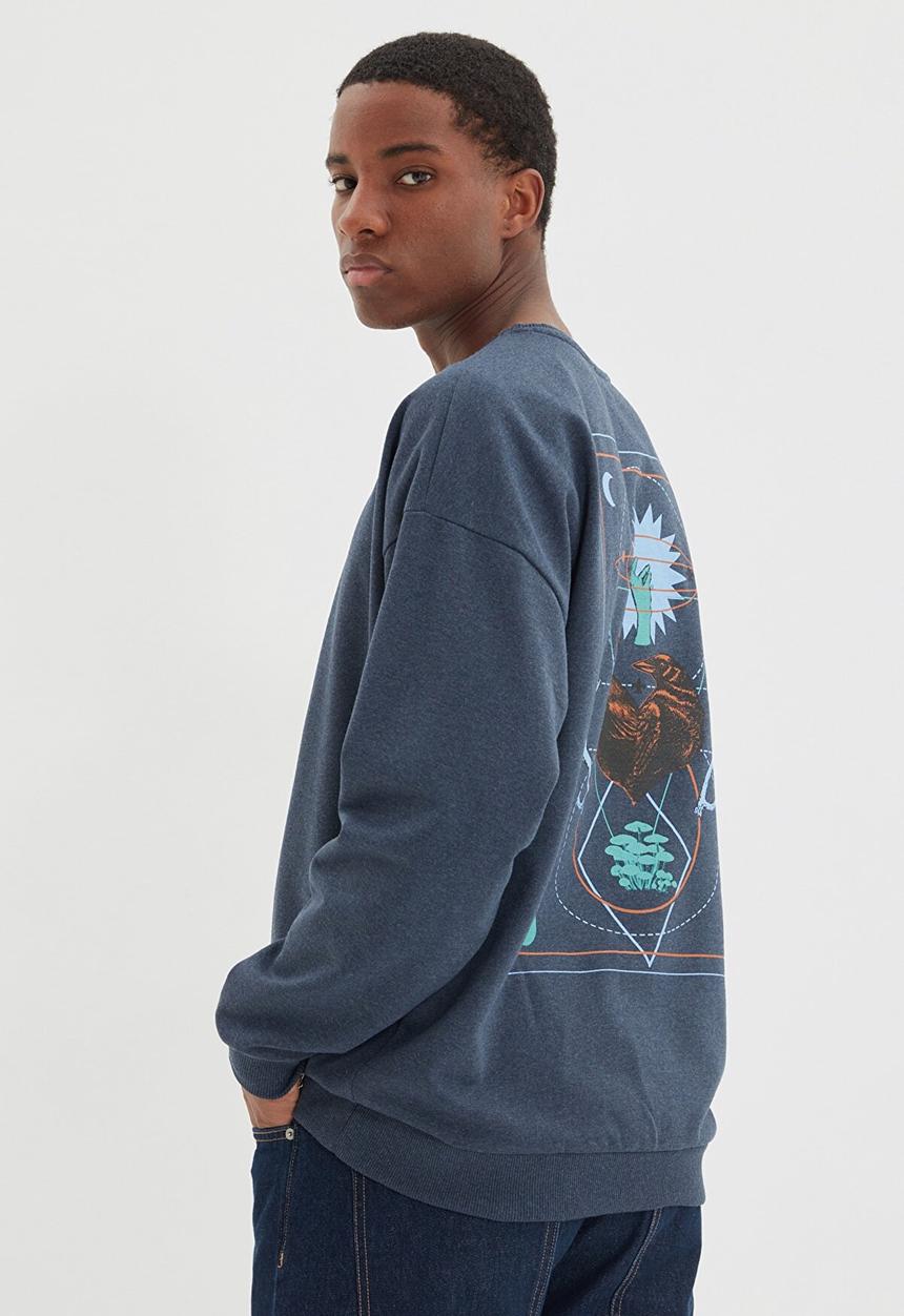 Trendyol - Birds back printed sweater - indigo