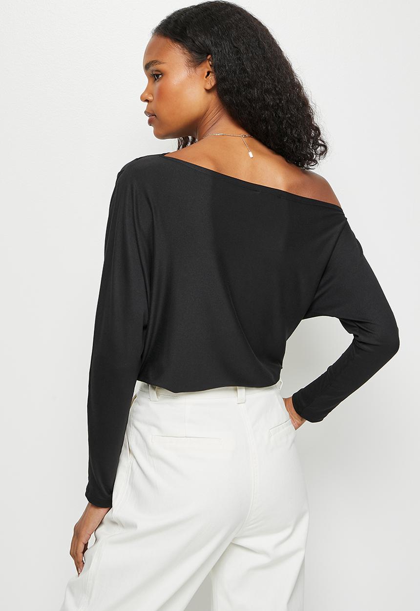 MILLA - Warm handle asymmetric top - black