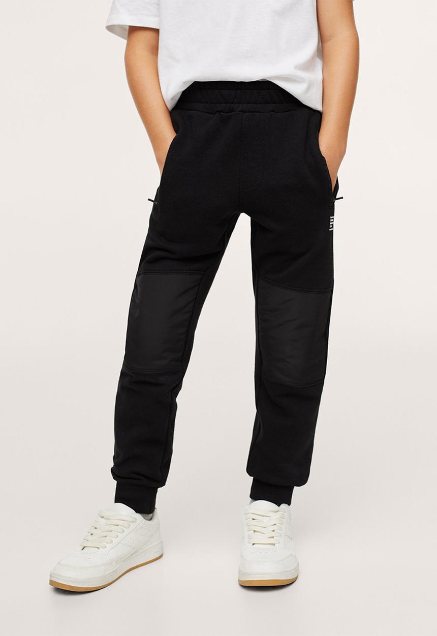 MANGO - Trousers quiltp - black
