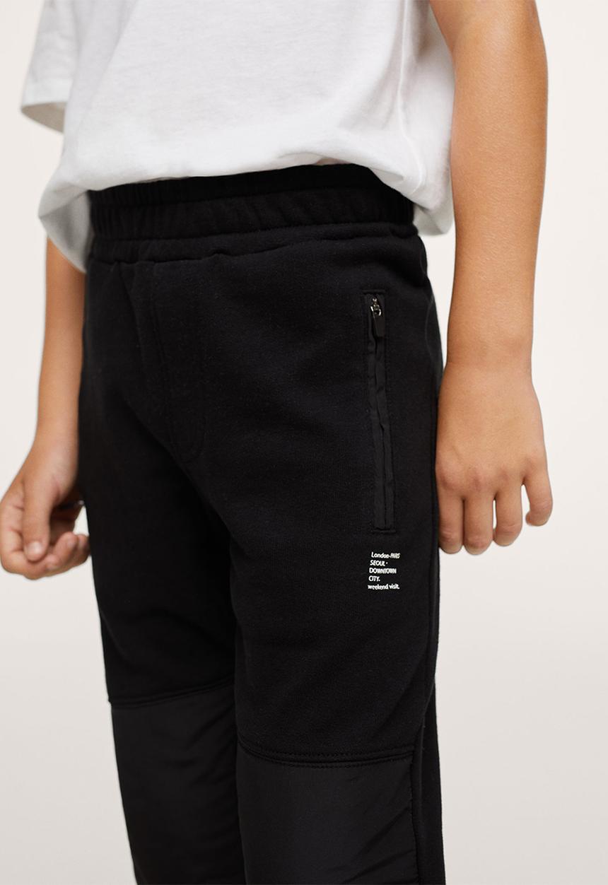 MANGO - Trousers quiltp - black