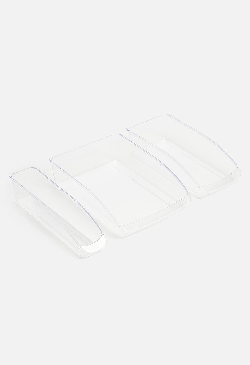 Storage Solutions - Fridge organiser set of 3 - clear