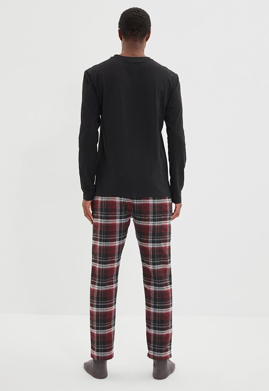 Trendyol - Check pants sleep set - black