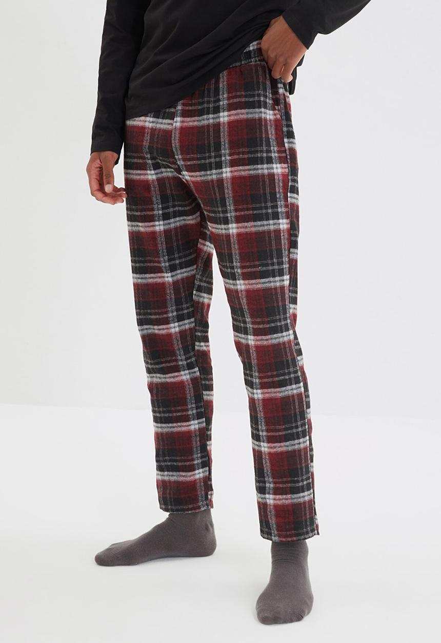 Trendyol - Check pants sleep set - black