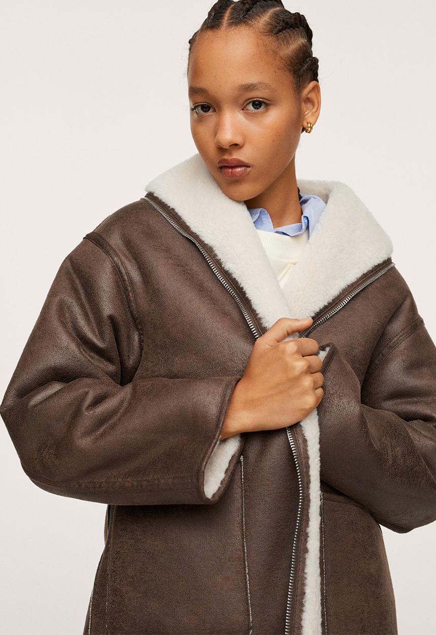 MANGO - Coat rulo - light beige