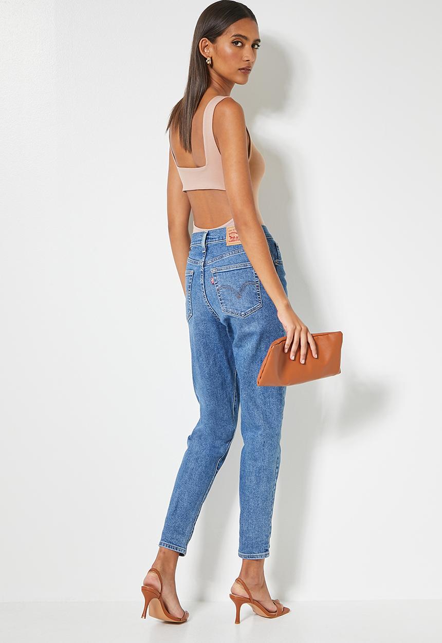 VELVET - Slash neck bodysuit with cutout back - biscuit