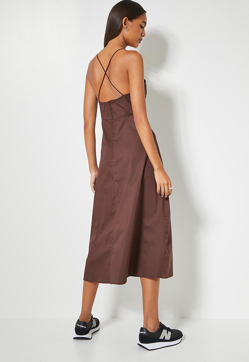 Superbalist - Straightneck fit & flare - dark choc