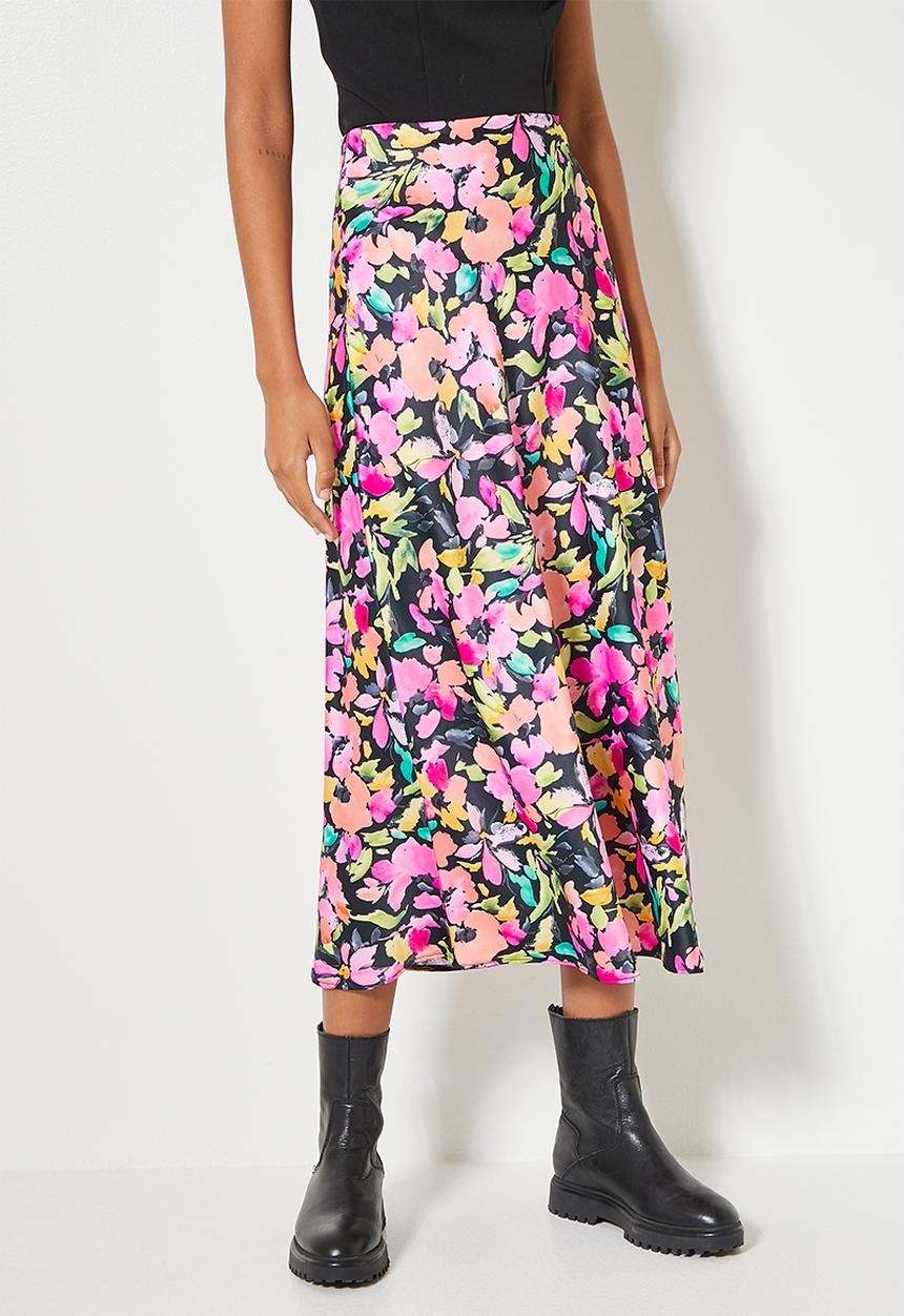 Superbalist - Long midi slip skirt - watercolour flowers