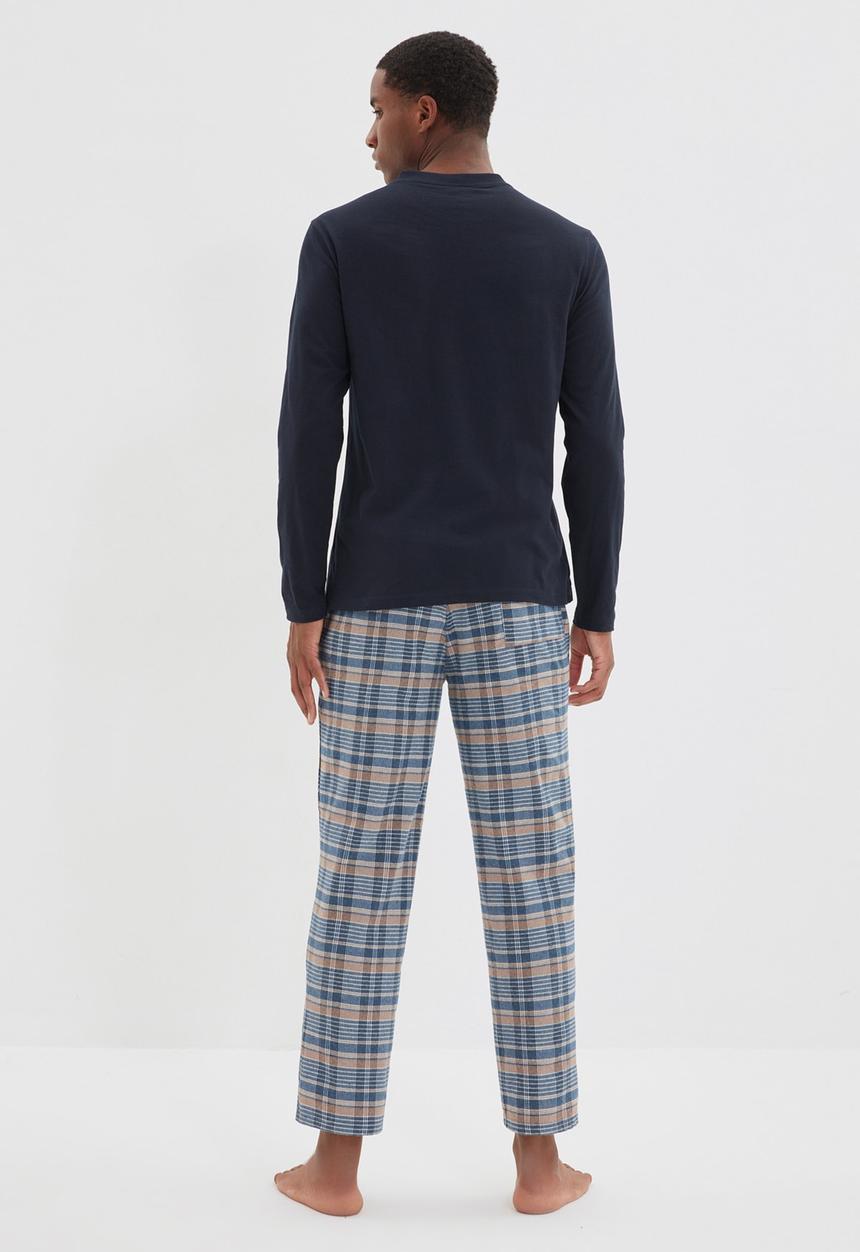 Trendyol - Check pants sleep set - navy & blue